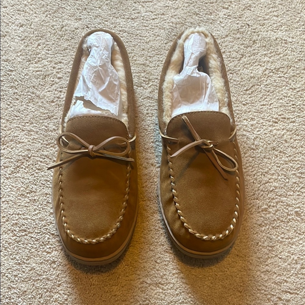 Men's Brown Suede Moccasin Slippers